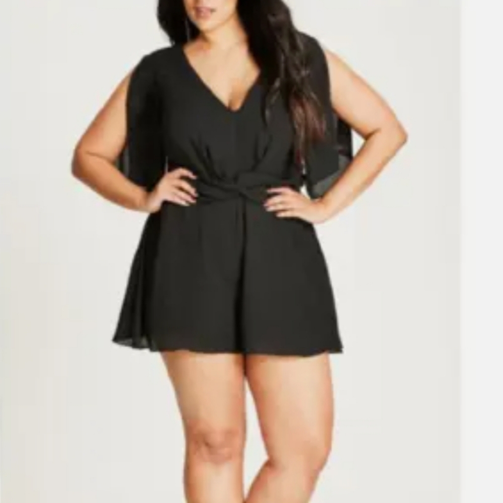 City Chic Black,  size large (20) playsuit